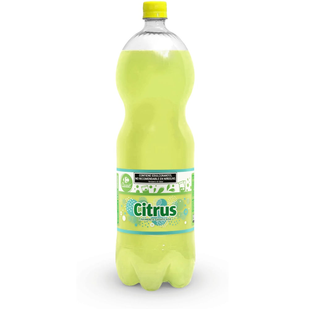 Agua saborizada citrus Carrefour Classic con gas pet 2 lts