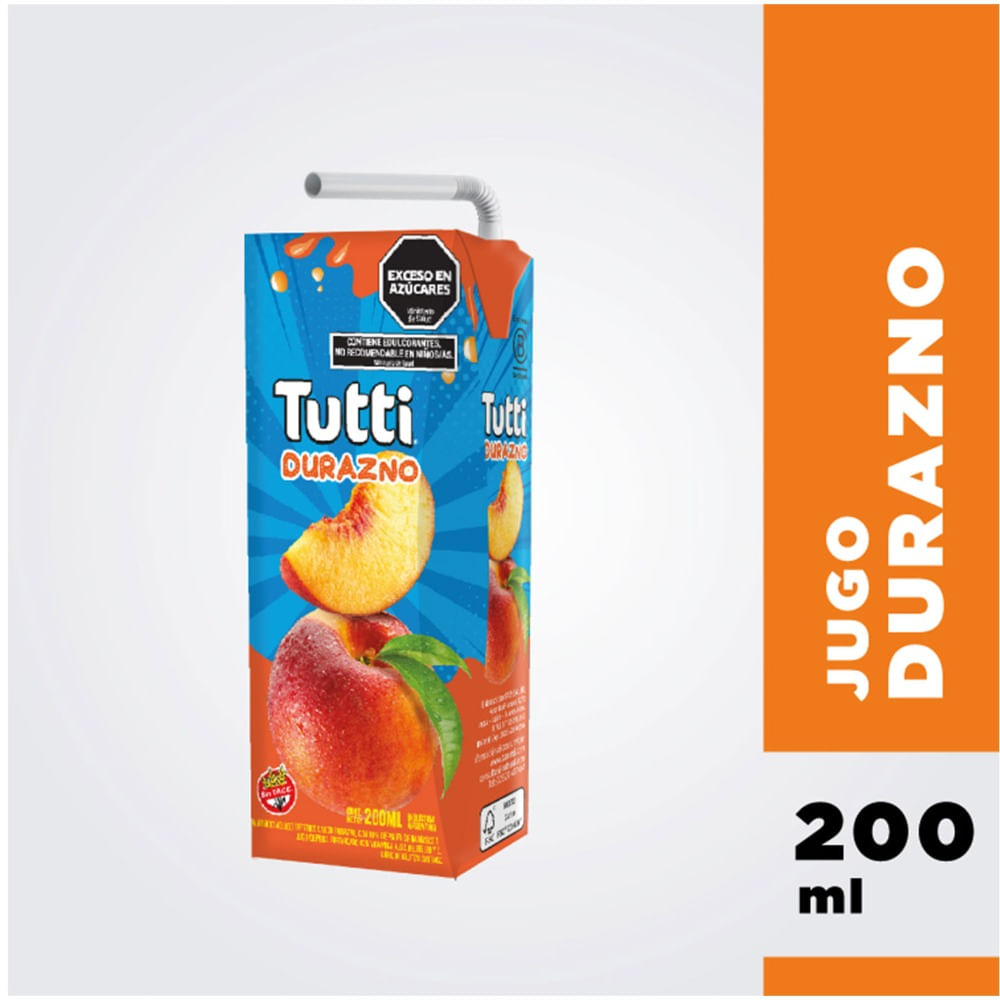 Jugo Tutti sabor durazno tetra pack 200 cc