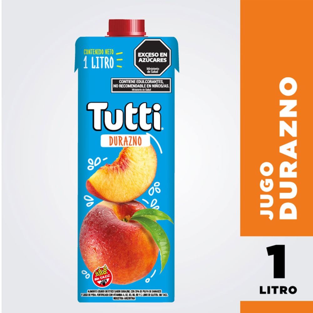 Jugo Tutti de durazno tetra 1 l.