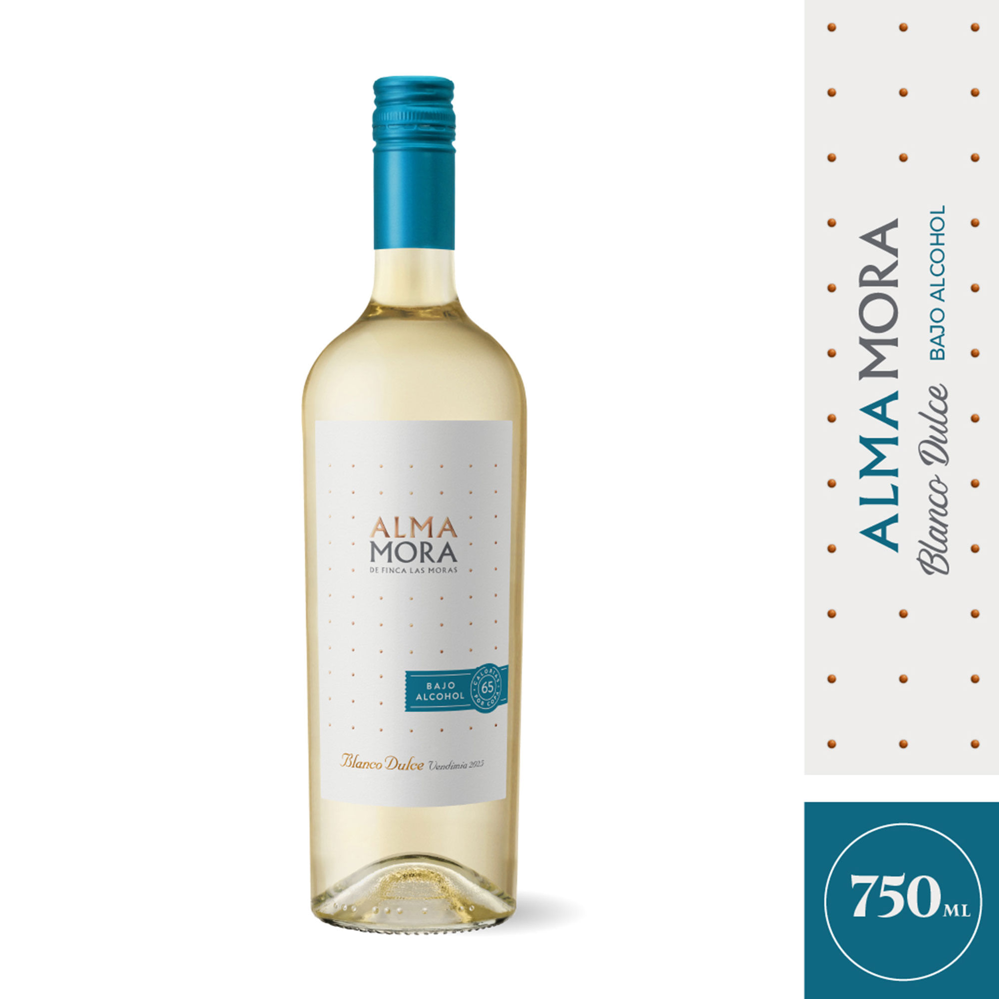 Vino blanco dulce Alma Mora bajo alcohol 750 ml