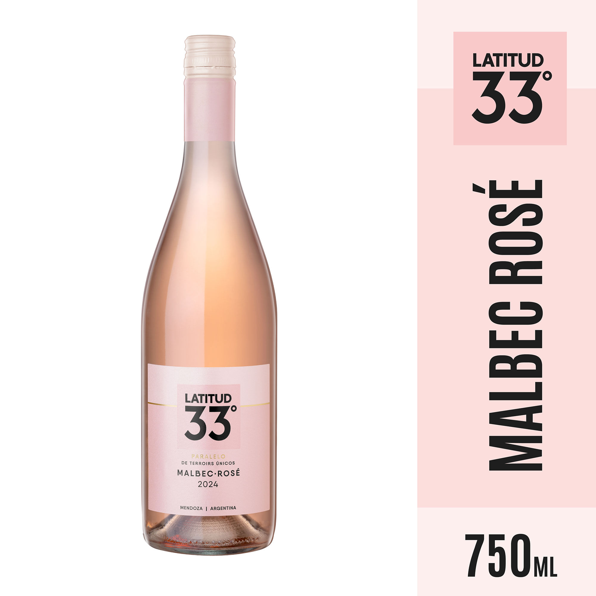 Vino rosado Malbec Rosé Latitud 33° 750 ml
