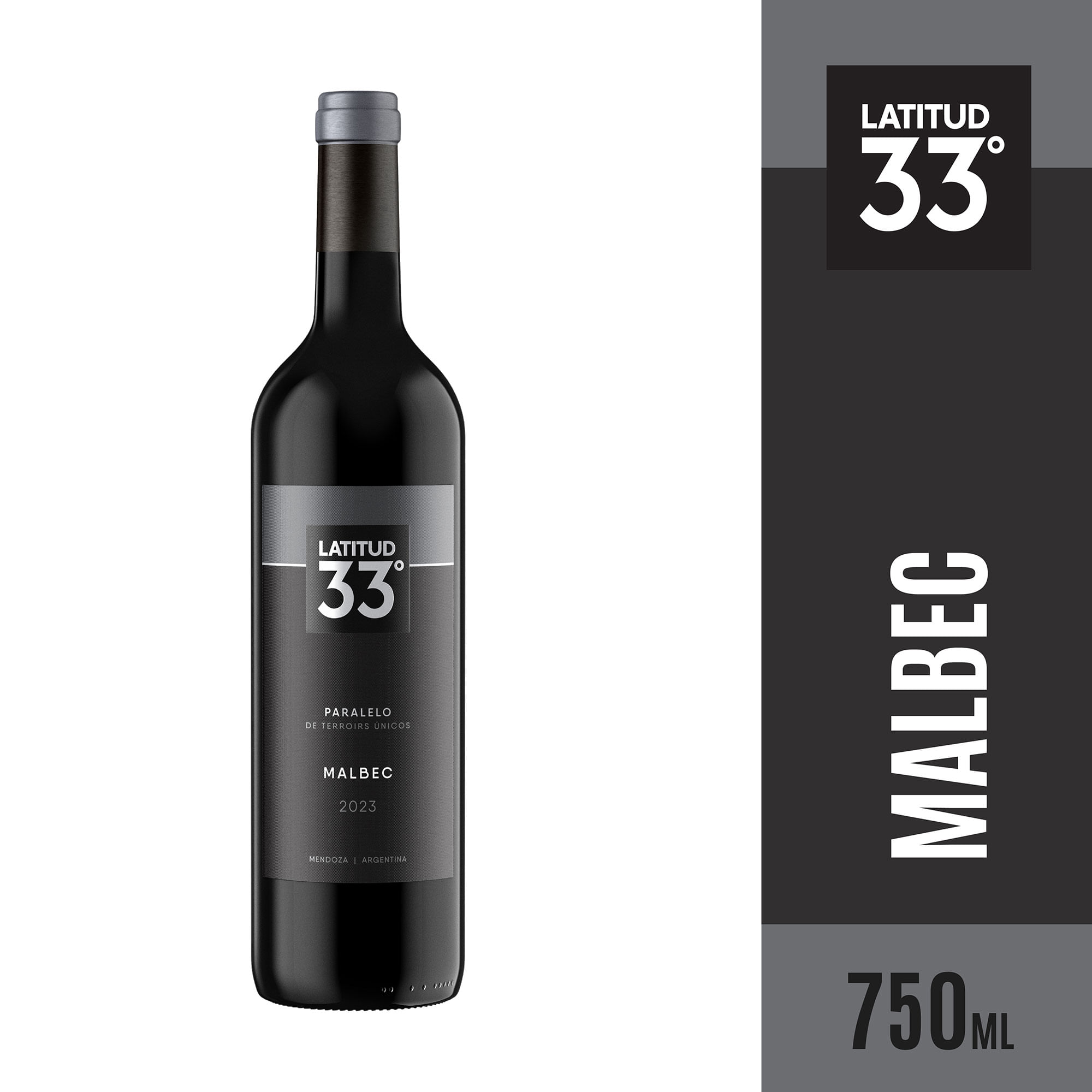 Vino tinto Malbec Latitud 33° 750 ml