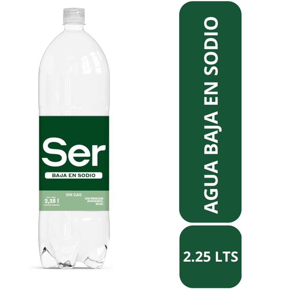 Agua mineral sin gas bajo sodio Ser 2.25 lts