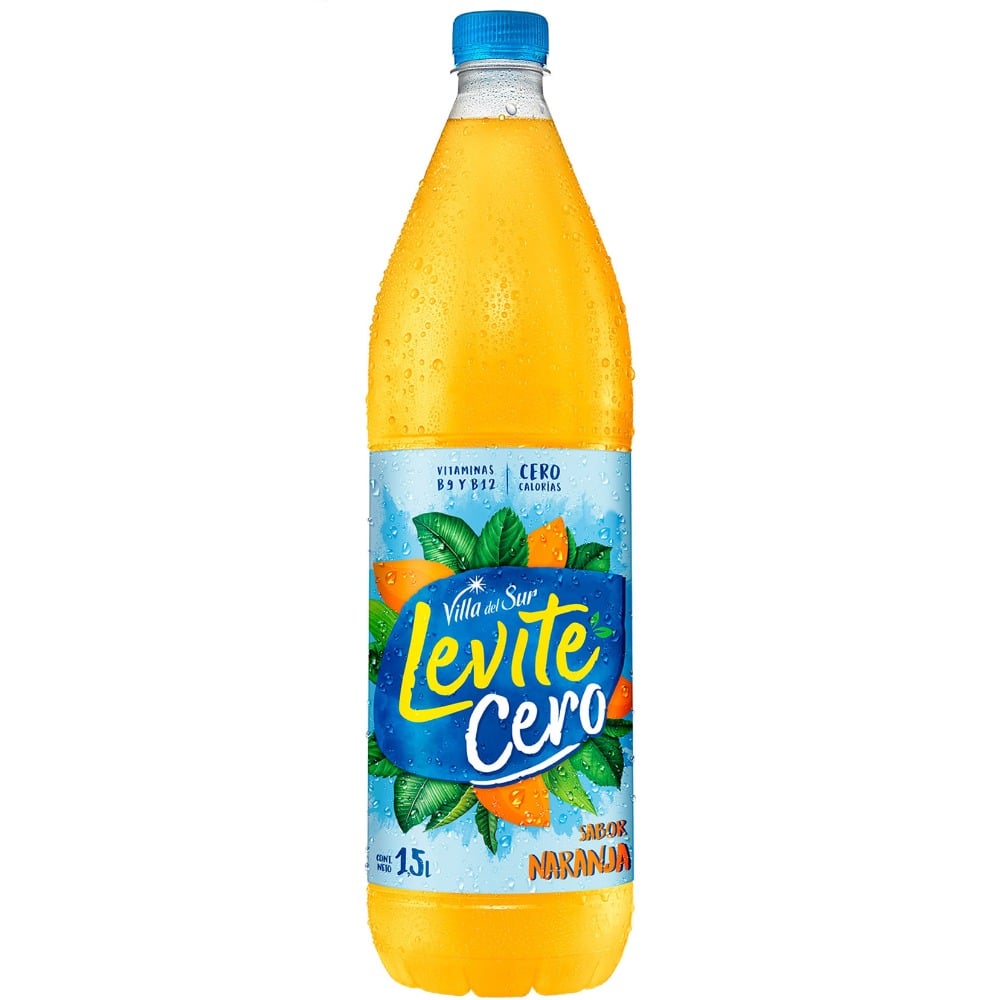 Agua saborizada de naranja Levité cero 1,5 lts