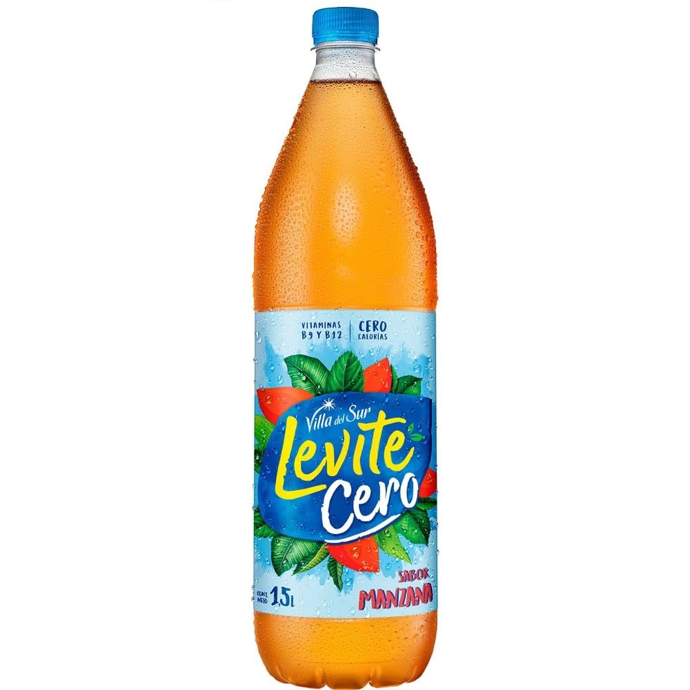 Agua saborizada de manzana Levité cero 1,5 lts