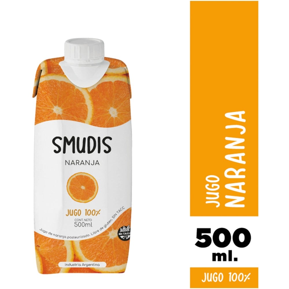 Jugo natural Smudis naranja brick 500 cc.