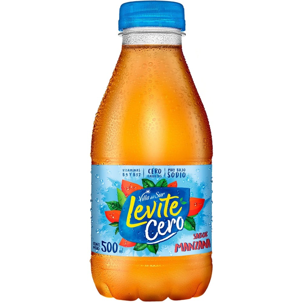 Agua saborizada Villa del Sur Levité Cero manzana 500 cc.