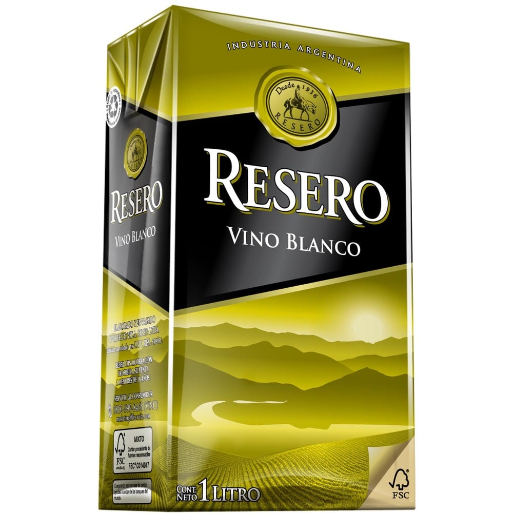 Vino blanco Resero brick 1 lt