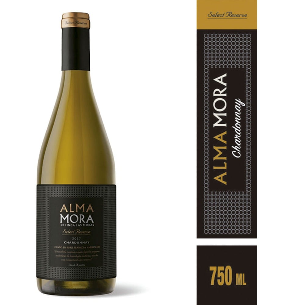Vino blanco Chardonnay Alma Mora reserva 750 ml