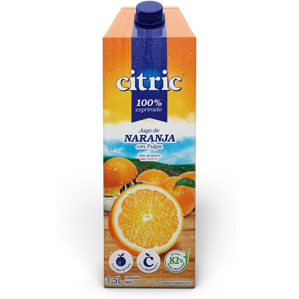 Jugo de naranja clásico Citric tetra 1.5 lts.