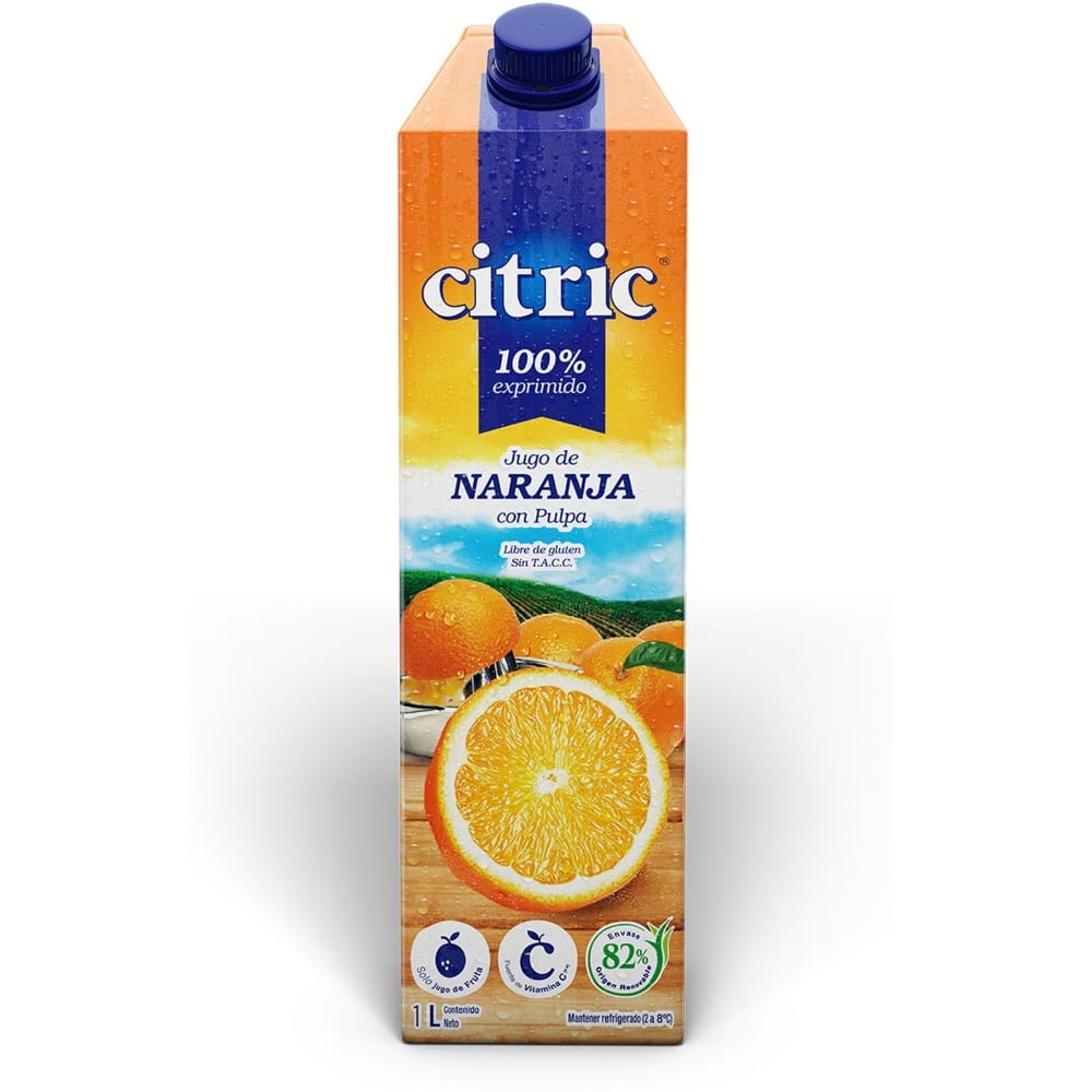 Jugo de naranja Citric clásica tetra 1 lt.