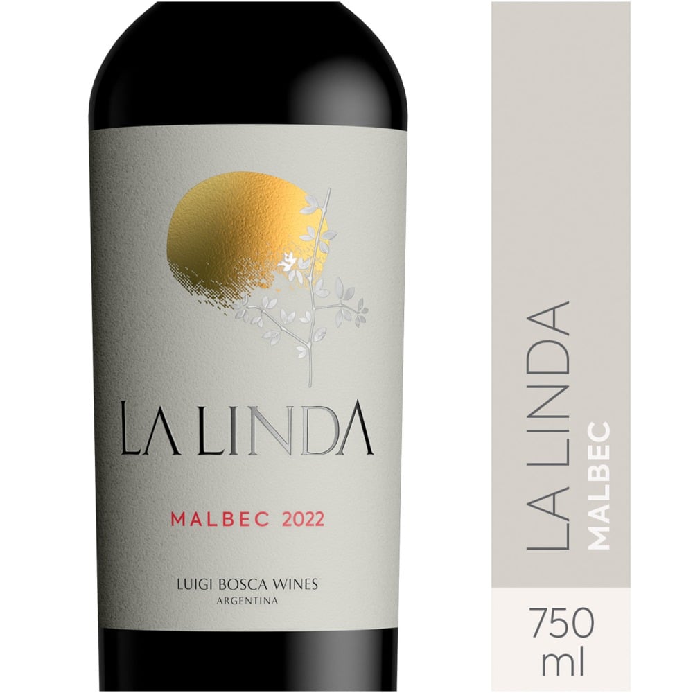 Vino tinto Malbec La Linda en botella 750 ml