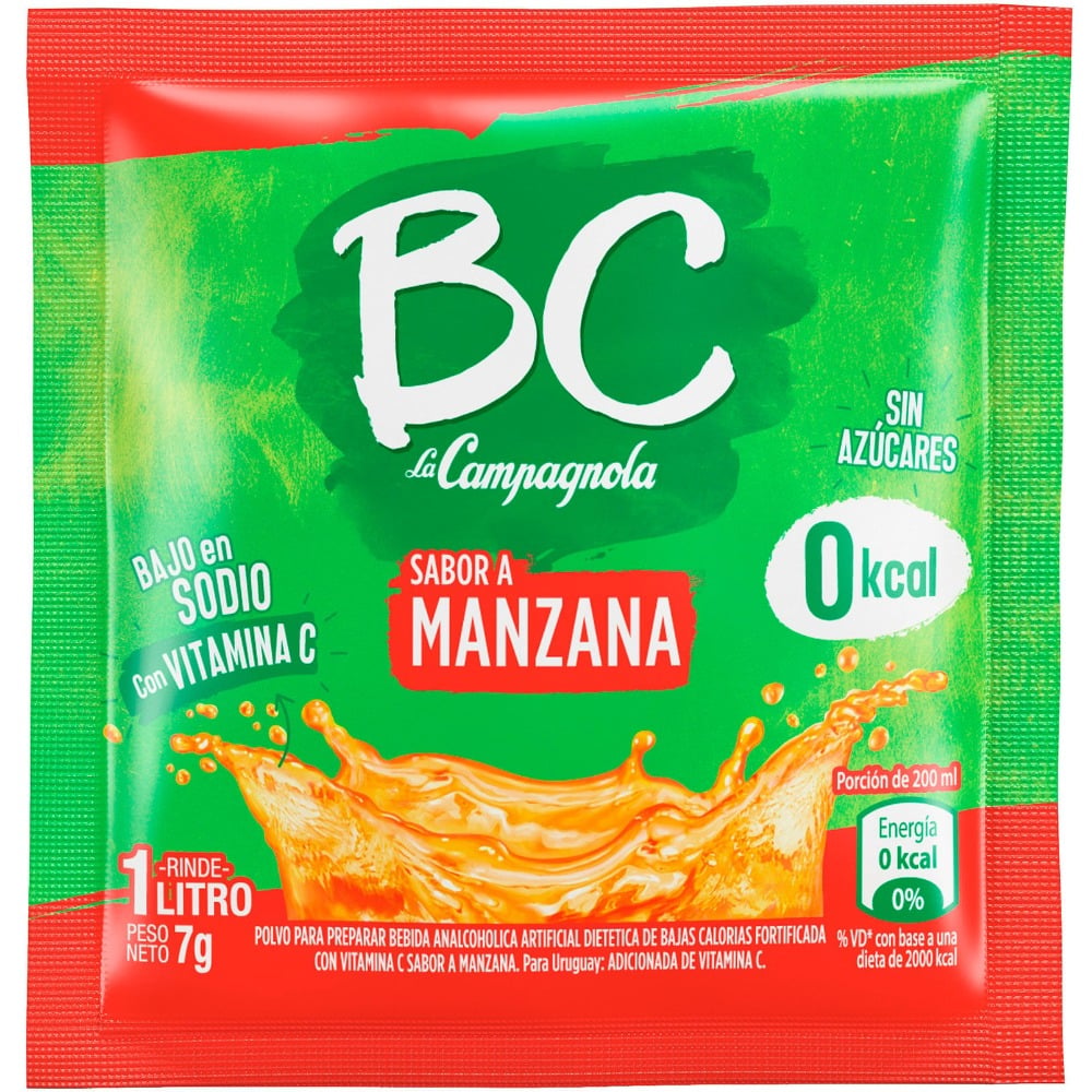 Jugo en polvo BC La Campagnola manzana roja 7 g.