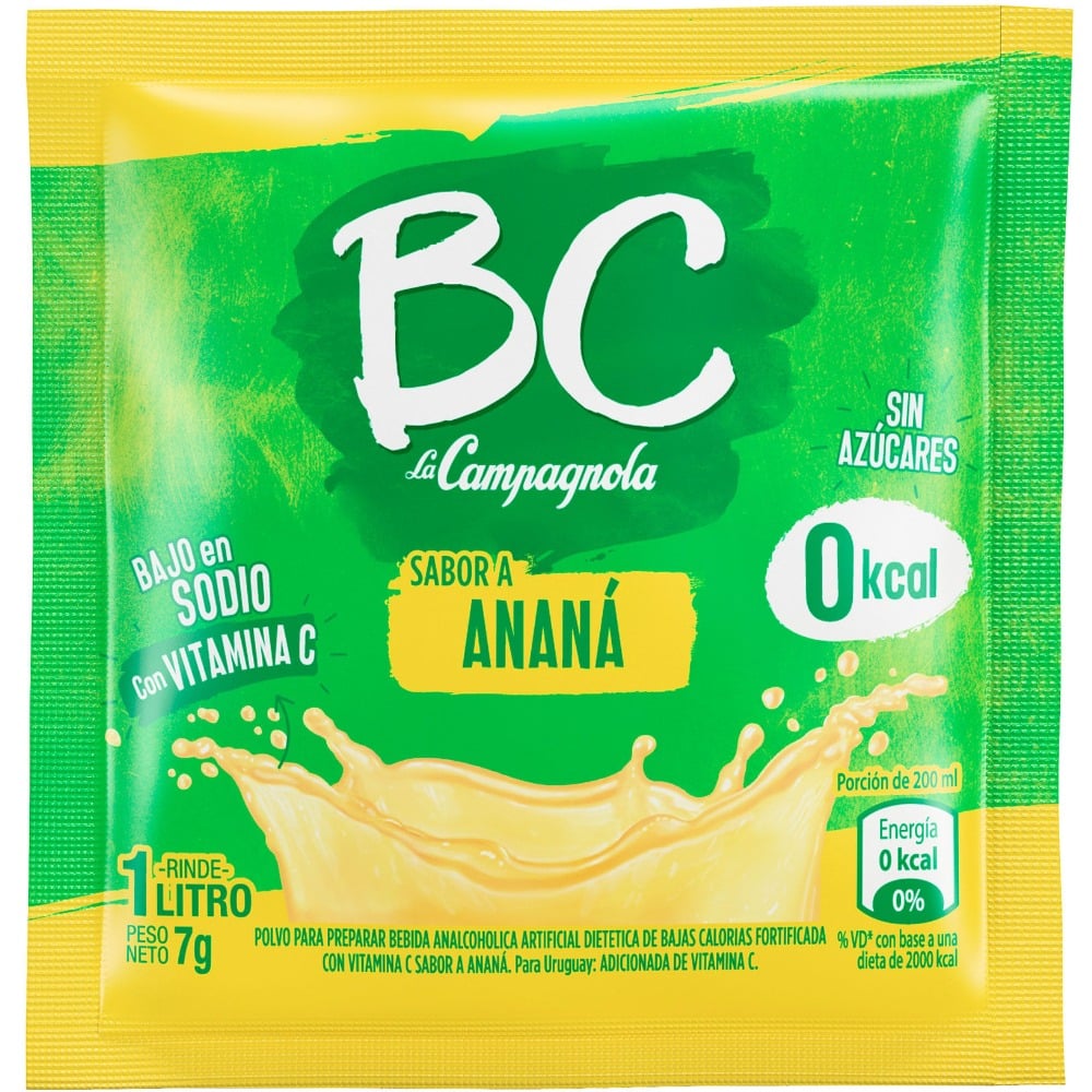 Jugo en polvo BC La Campagnola ananá 7 g.