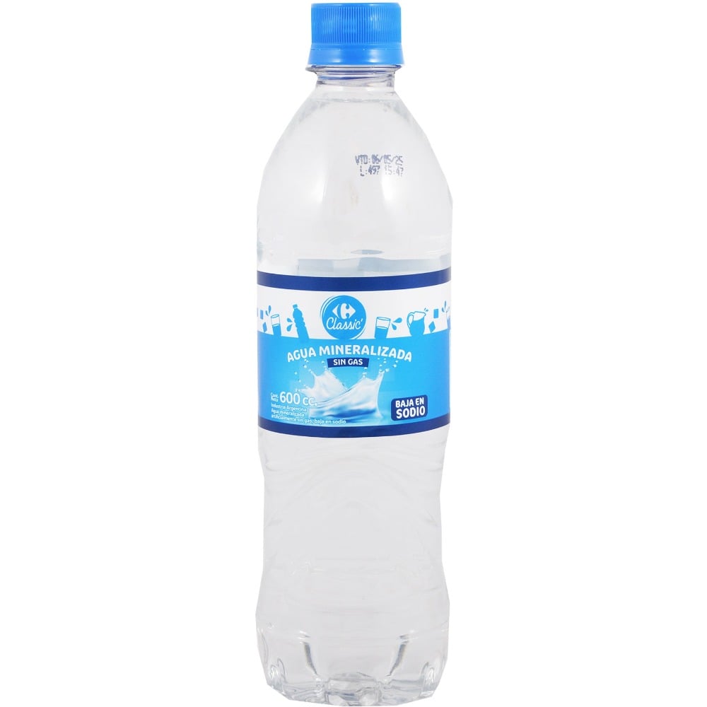 Agua mineralizada bajo sodio Carrefour Classic 600 cc.
