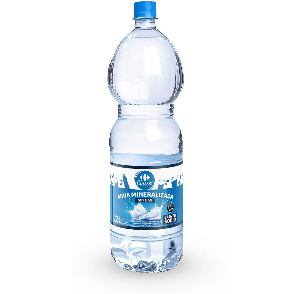 Agua mineralizada sin gas Carrefour Classic bajo sodio 2 lts