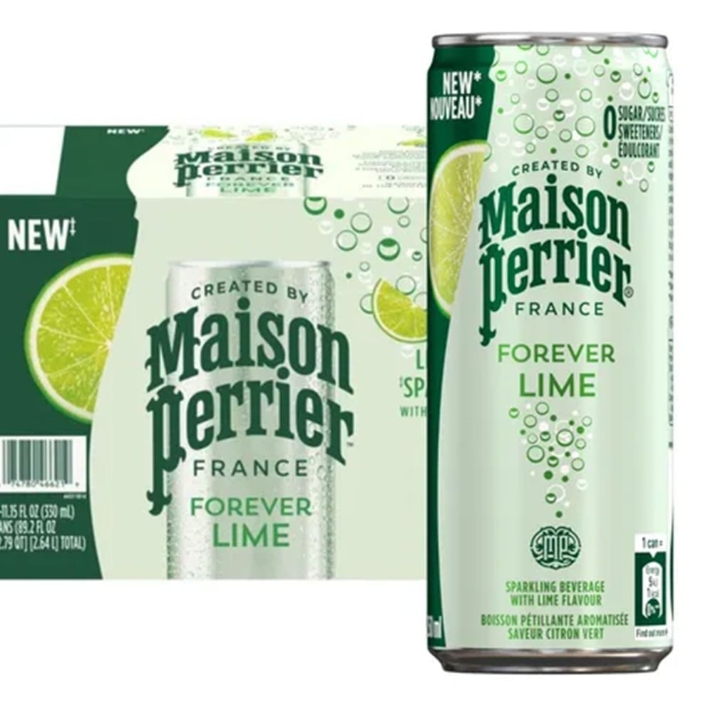 Agua saborizada con gas Perrier Forever de lima en lata 250 ml