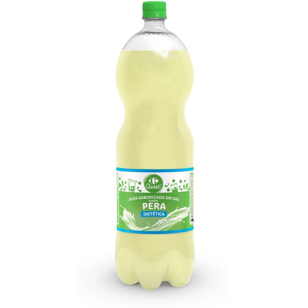 Agua saborizada de pera Carrefour Classic sin gas pet 2 lts