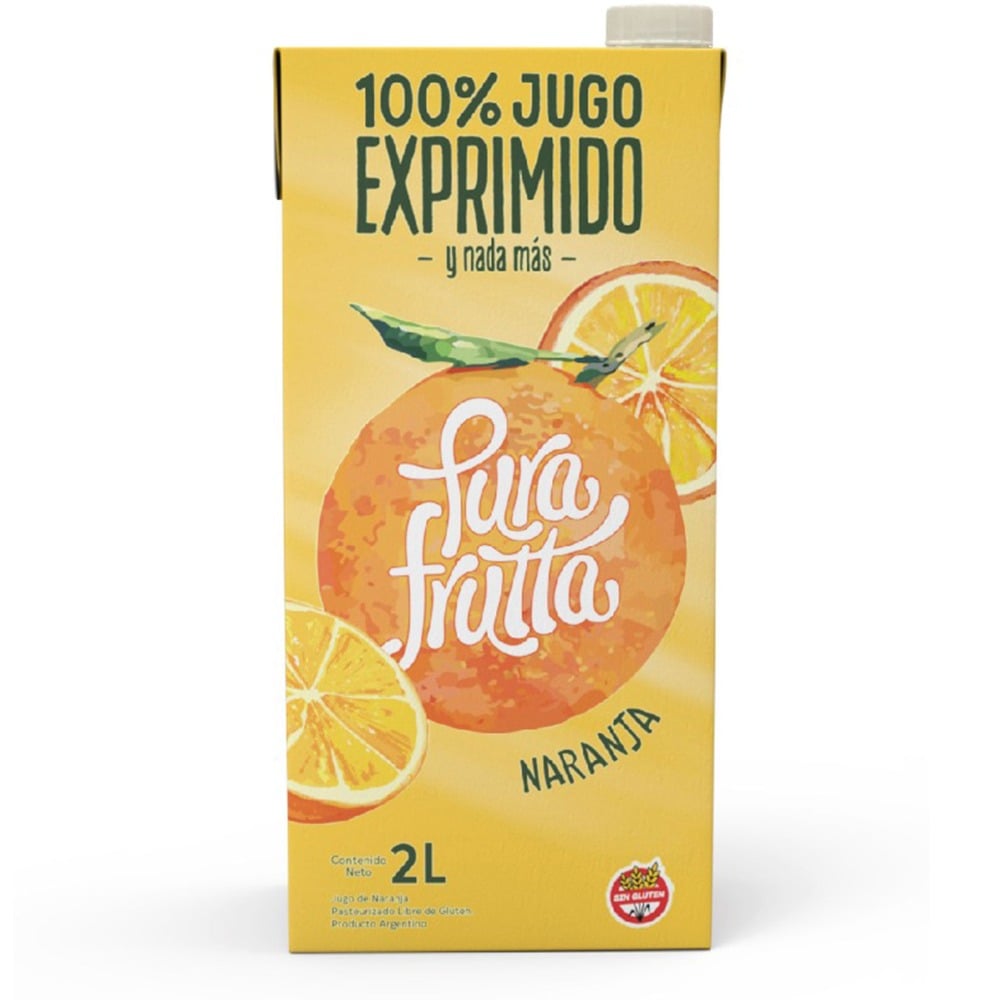 Jugo natural Pura Frutta sabor naranja brick 2 lts