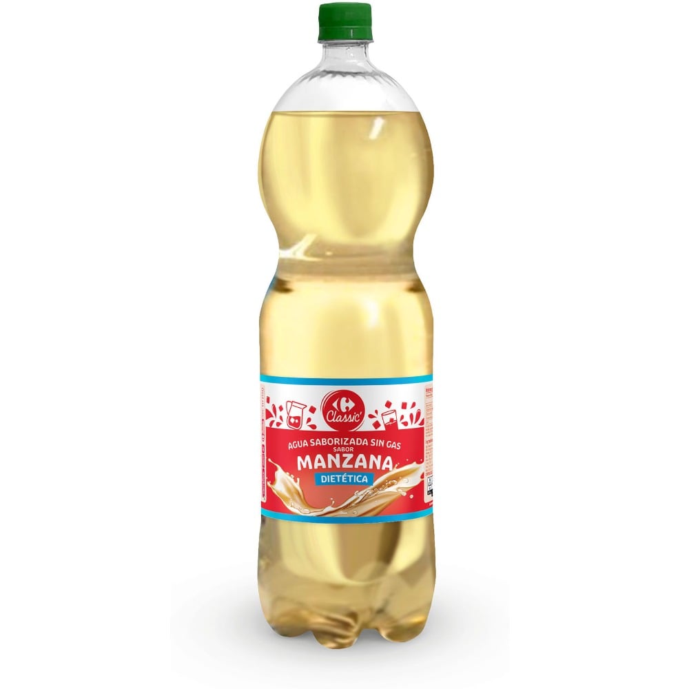 Agua saborizada de manzana Carrefour Classic sin gas pet 2 lts