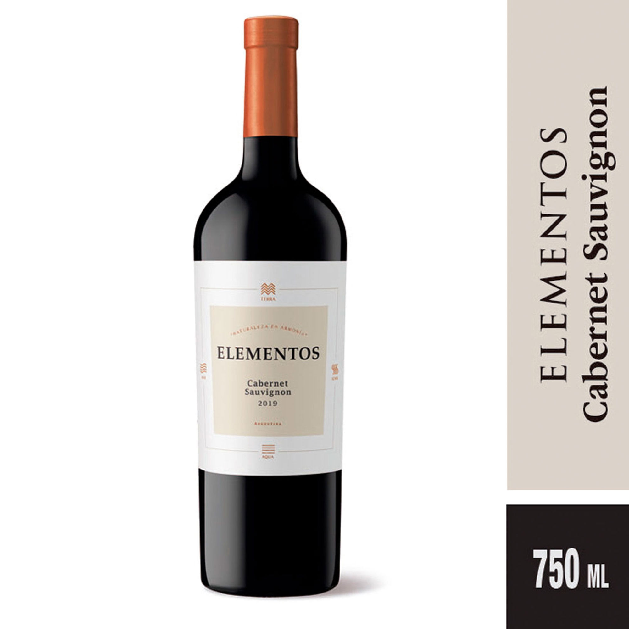 Vino tinto Cabernet Sauvignon Elementos 750 ml