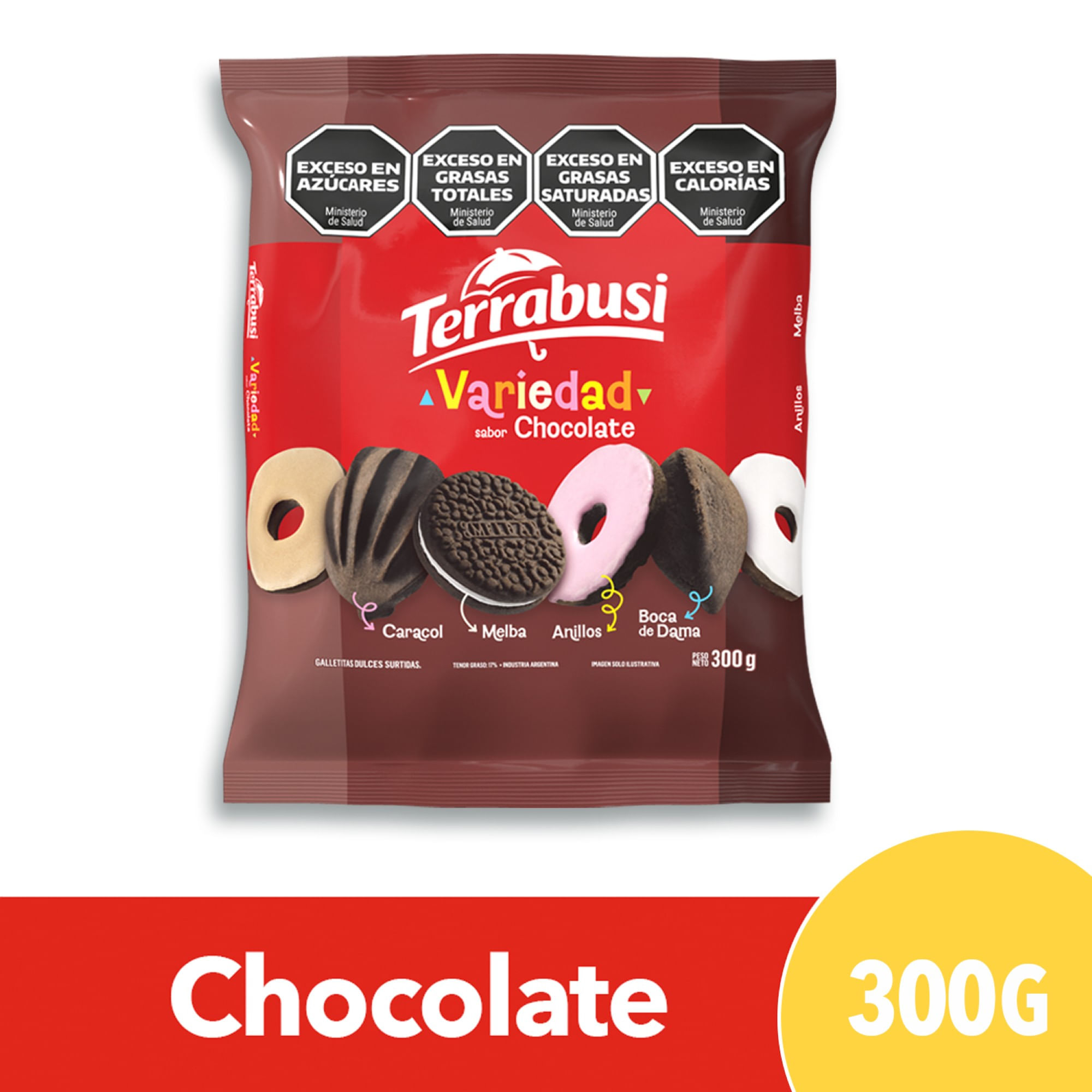 Galletitas dulces Variedad Terrabusi mix chocolate tamaño familiar 300 g.