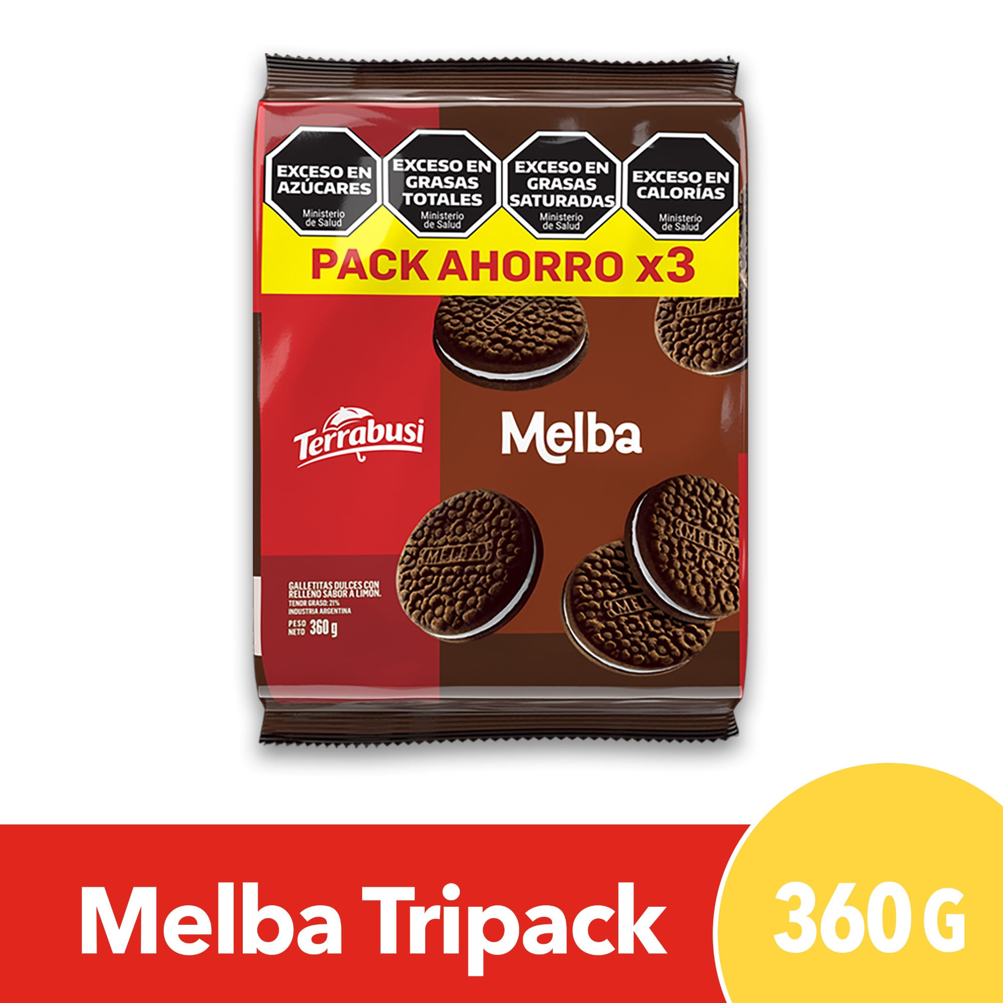 Galletitas dulce Melba rellenas 360 g.