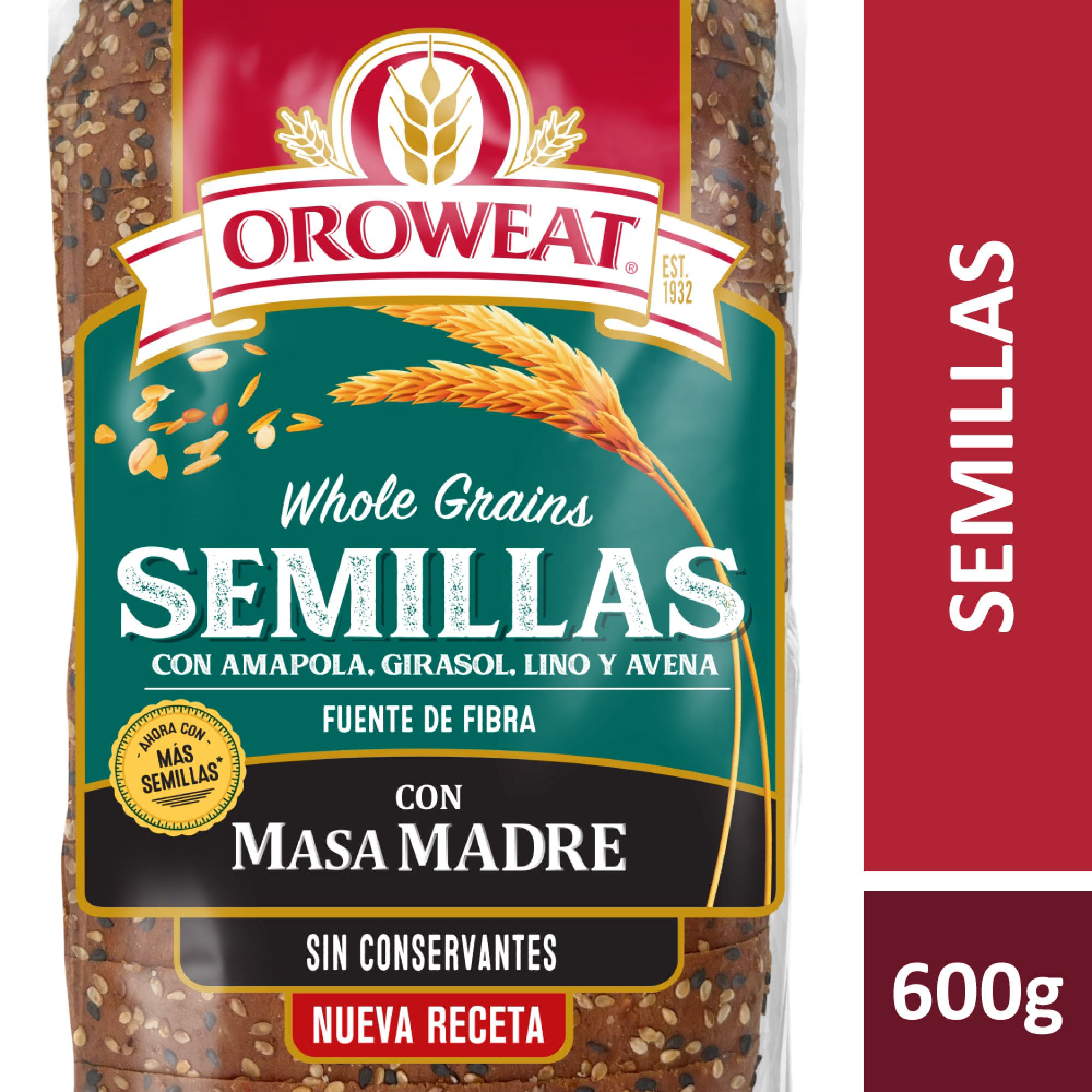 Pan con semillas Oroweat 600 grs