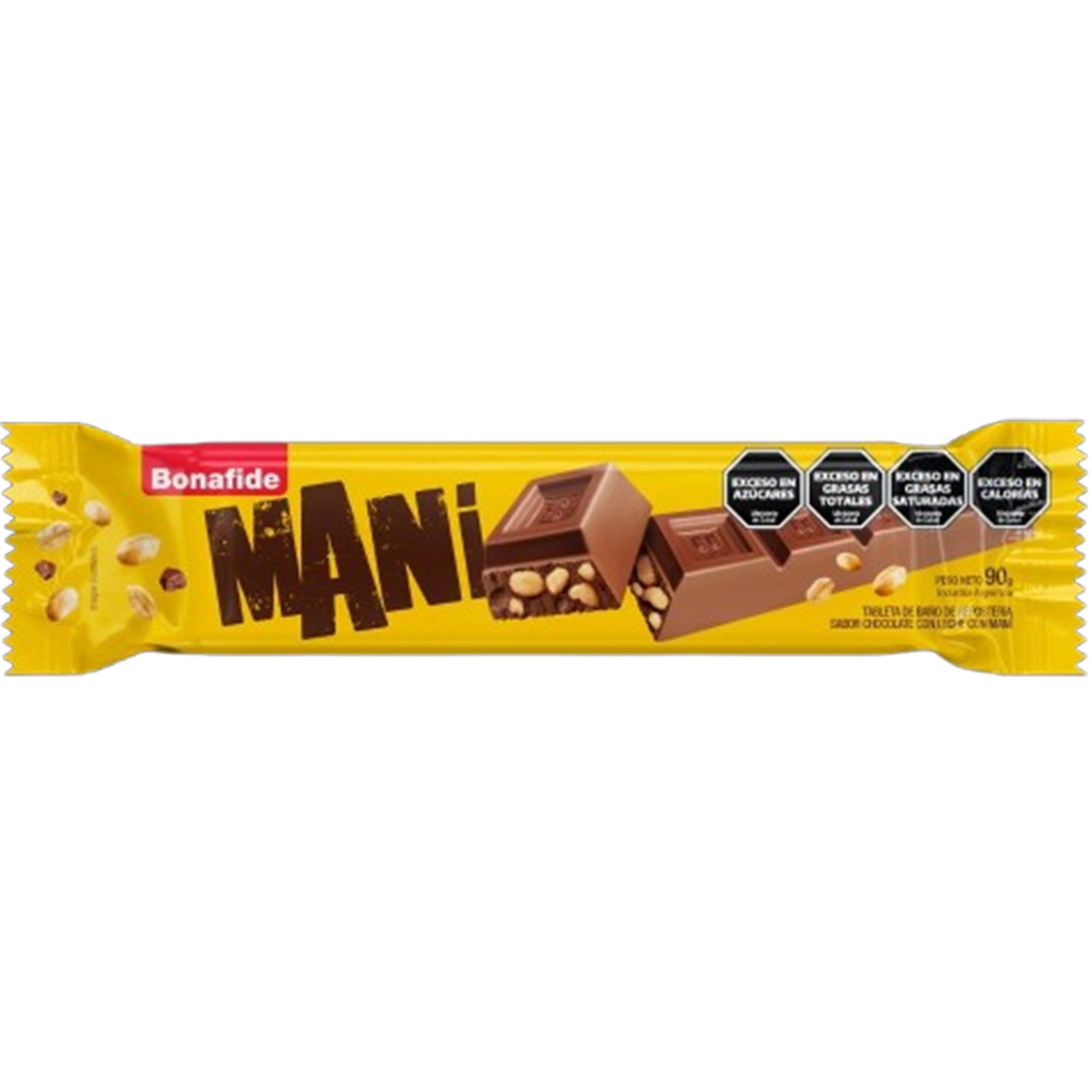 Tableta de chocolate con leche y maní Bonafide 90 grs