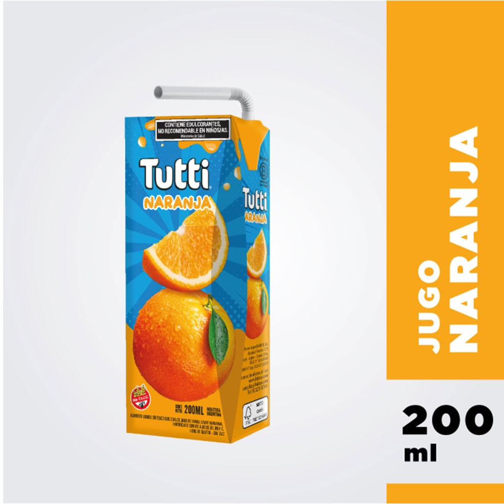 Jugo Tutti naranja tetra 200 cc