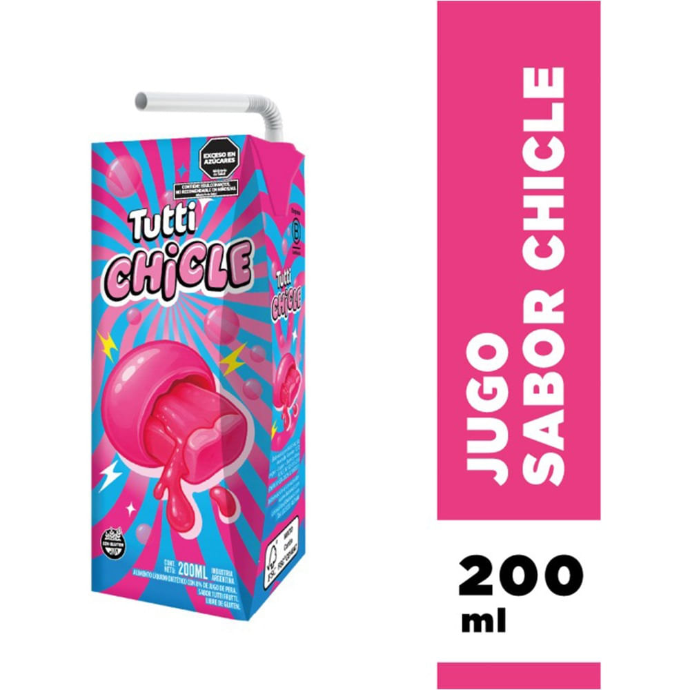 Jugo natural Tutti sabor chicle tetra 200 ml