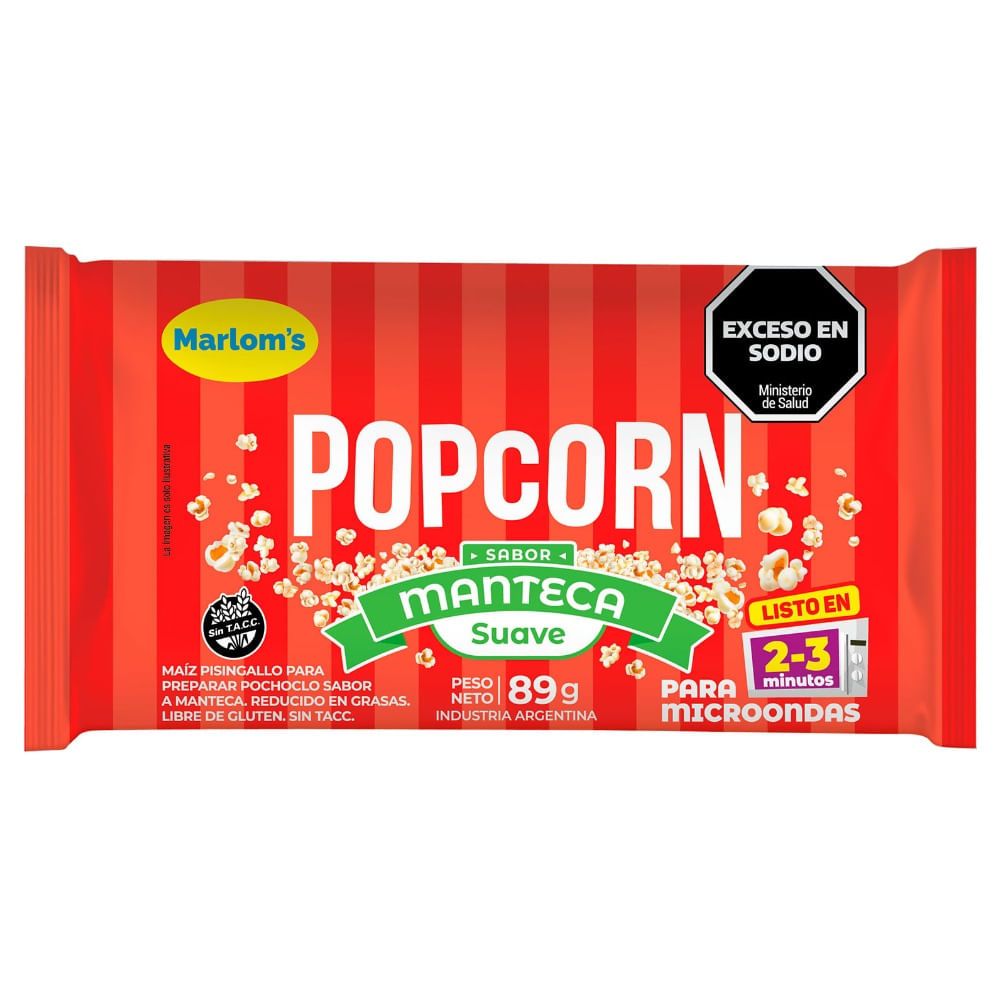 Pochoclo manteca light Popcorn para microondas 89 g.