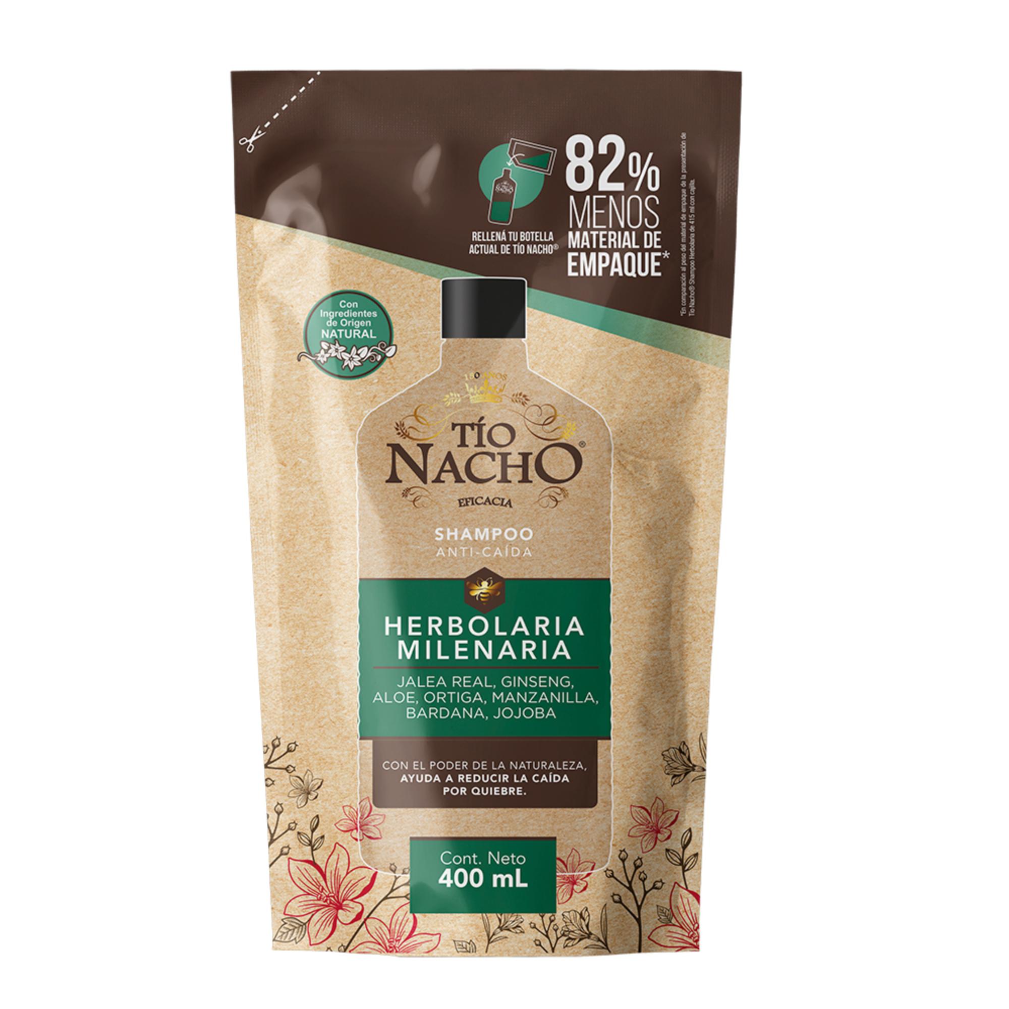 Shampoo Tío Nacho Herbolaria Milenaria Recargable Doypack 400 ml