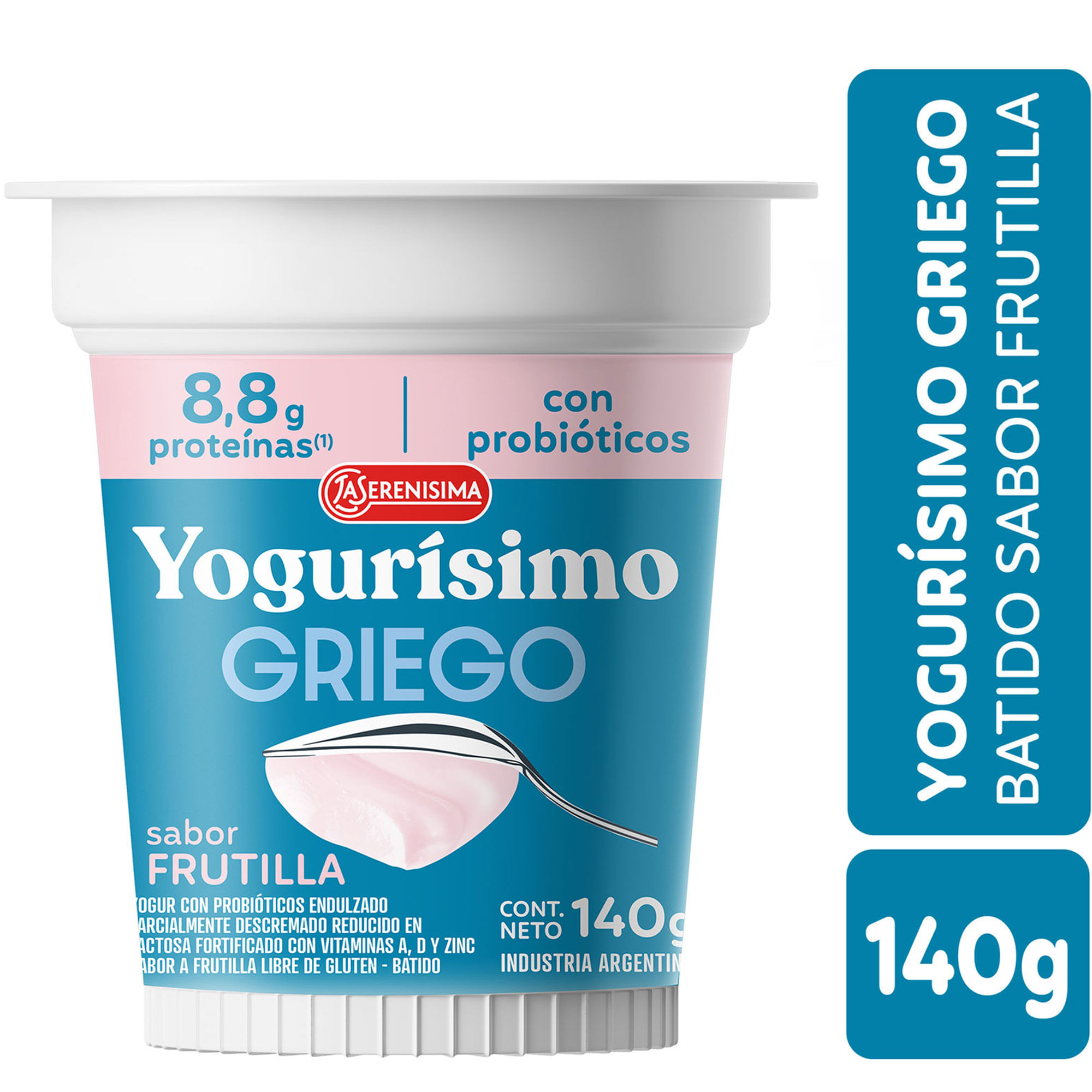 Yogur Griego sabor frutilla Yogurísimo 140 grs