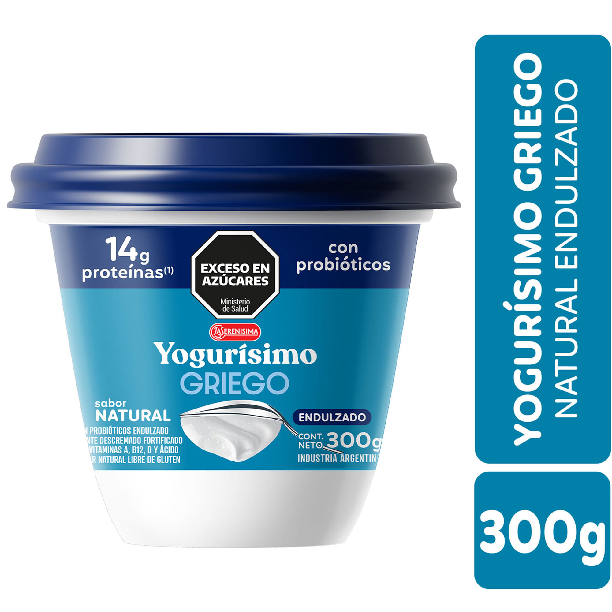 Yogur Griego natural endulzado Yogurísimo 300 grs