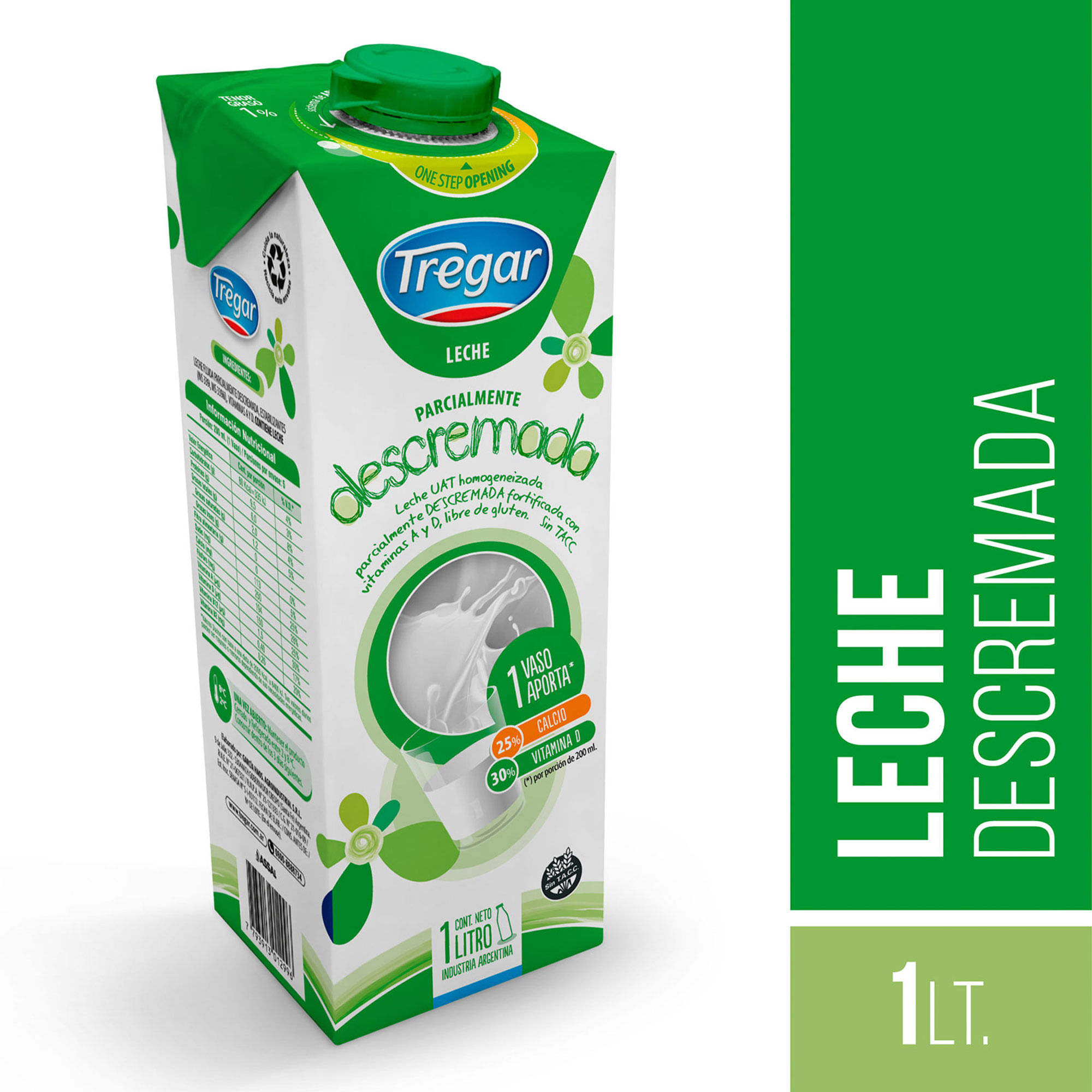 Leche descremada uat Tregar brik 1 l.