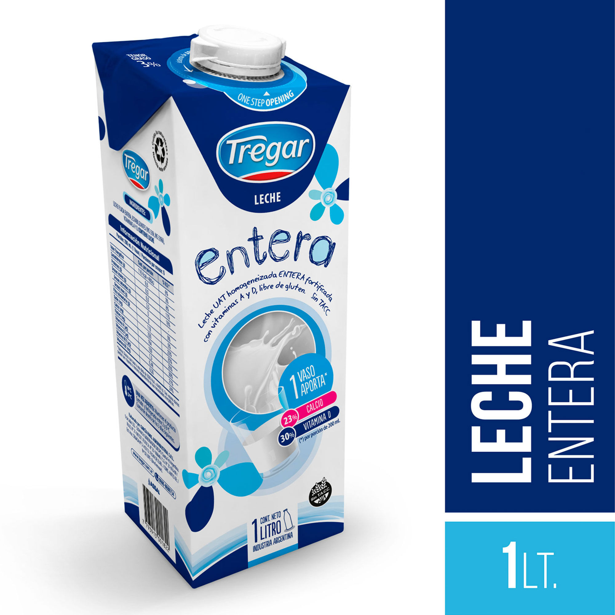 Leche entera larga vida Tregar 1 l.