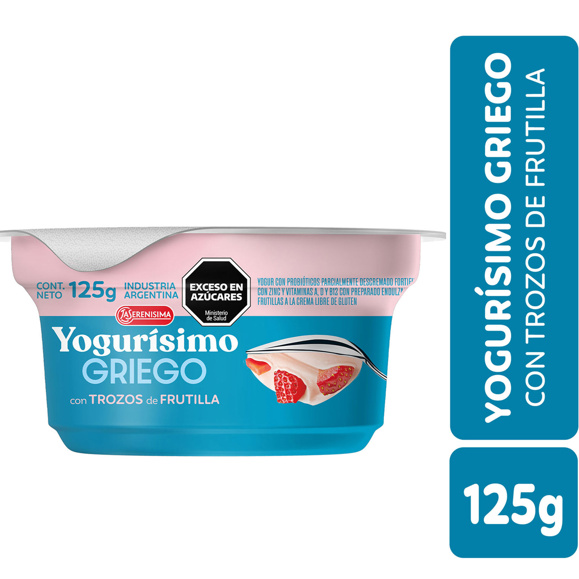 Yogur Griego con Frutilla Yogurísimo 125 grs