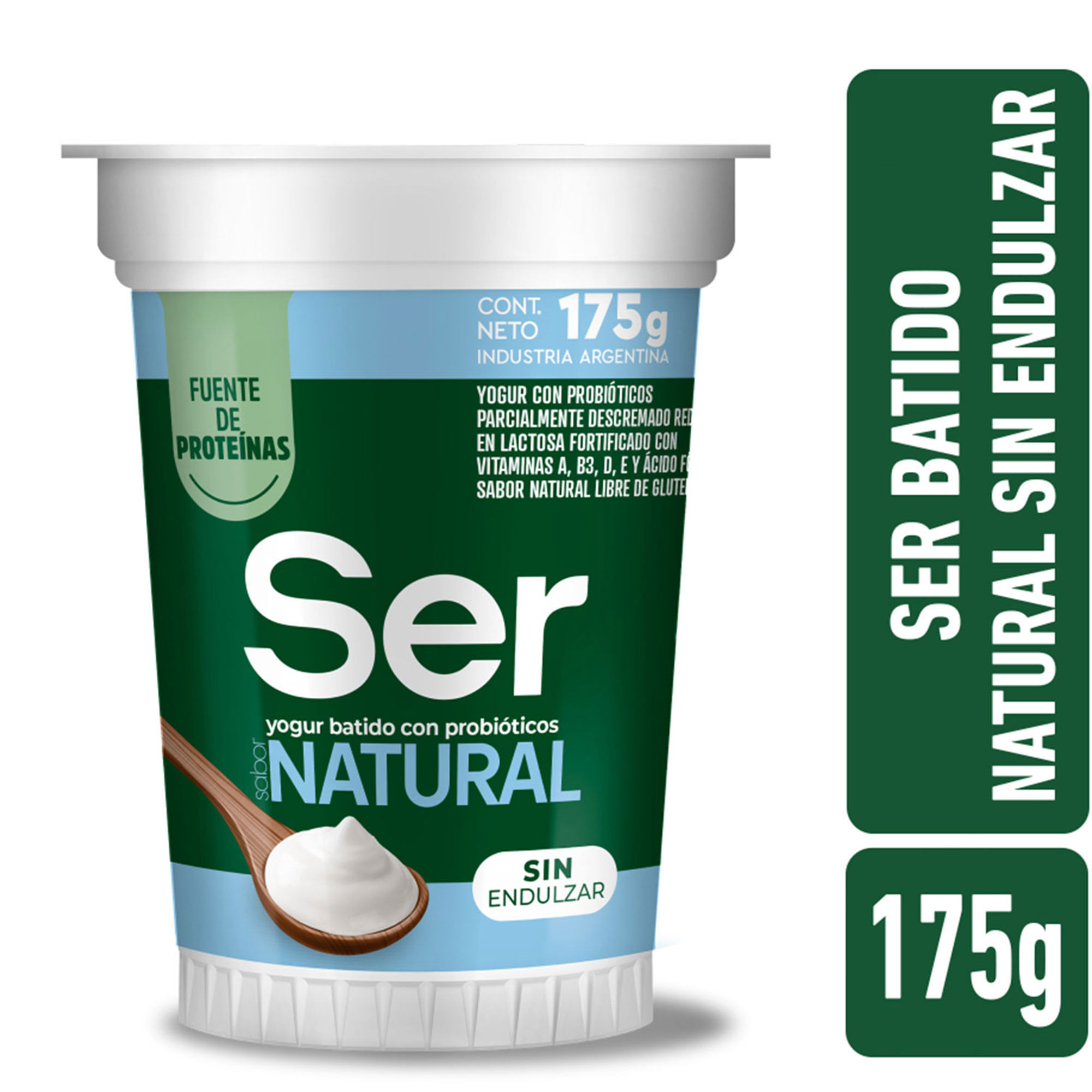 Yogur batido sabor natural sin endulzar Ser 175 grs