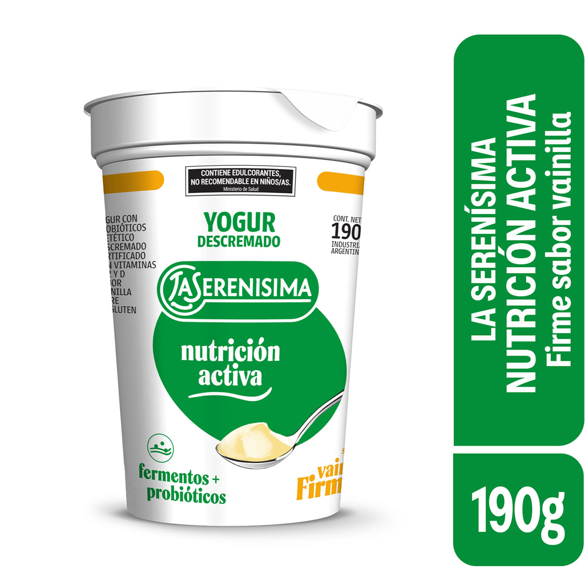 Yogur firme descremado sabor vainilla La Serenísima Nutrición Activa 190 grs
