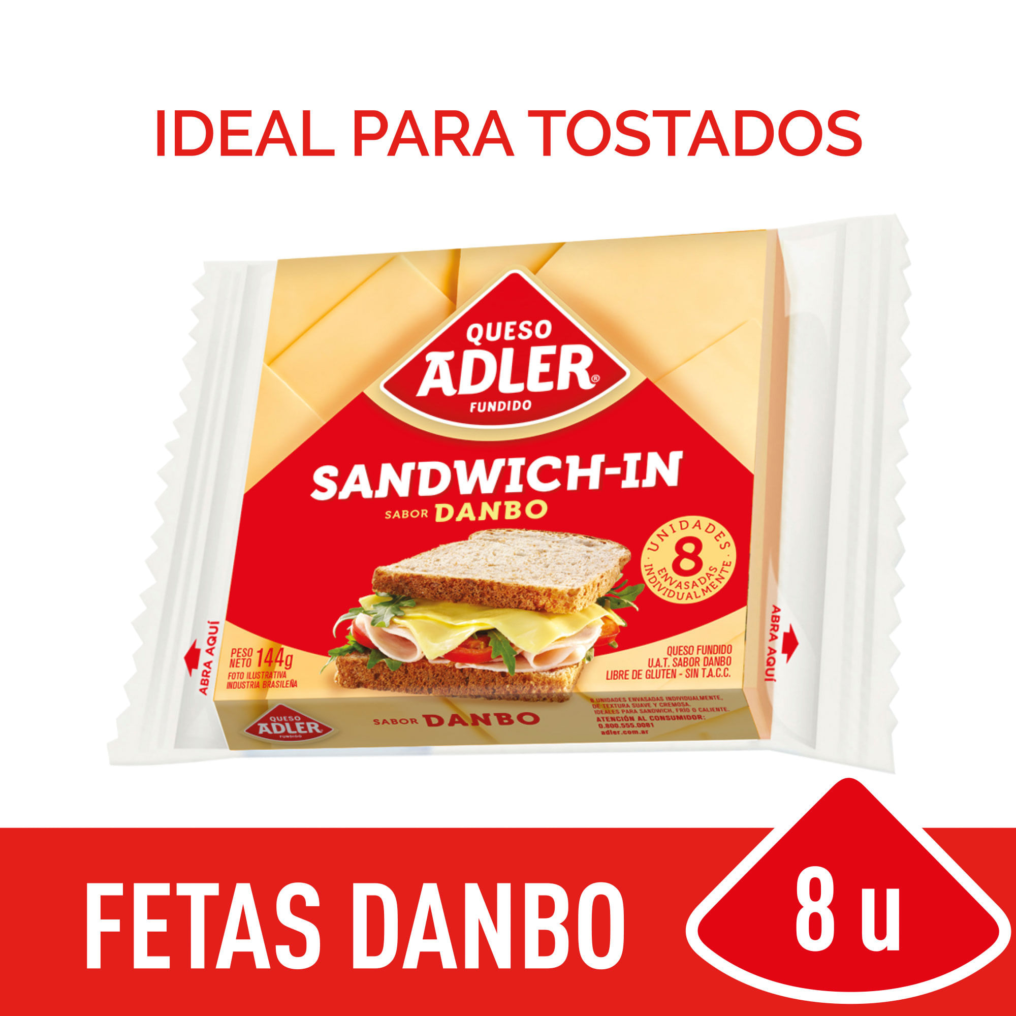 Queso danbo Adler en fetas 144 g.