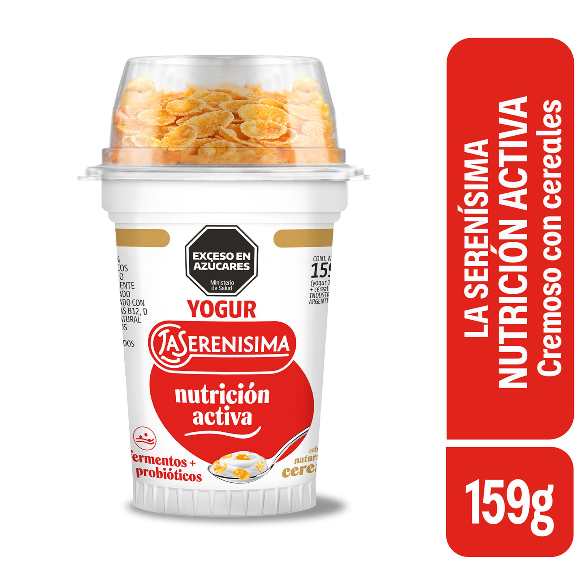 Yogur entero cremoso con cereales La Serenísima Nutrición Activa 159 grs (yogur 145g + cereal 14g)