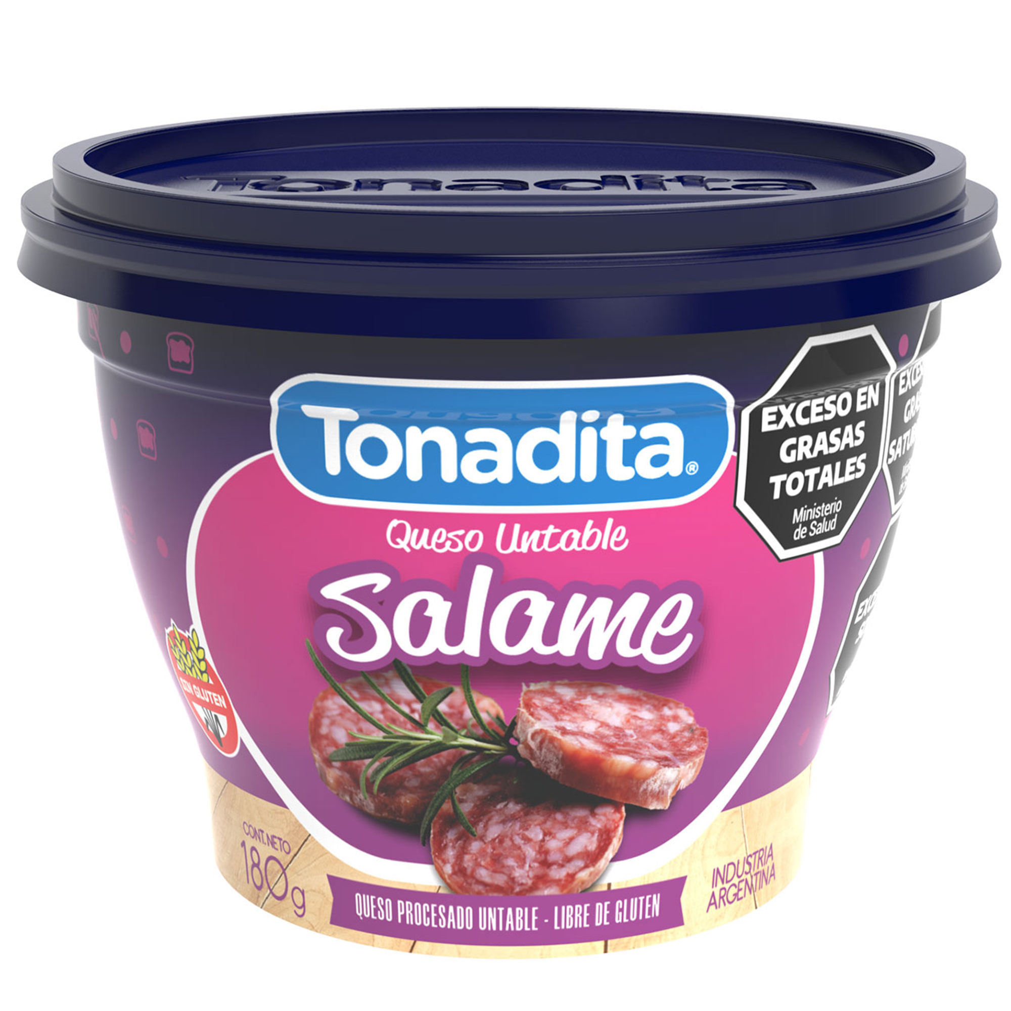 Queso untable Tondita salame en pote 180 grs