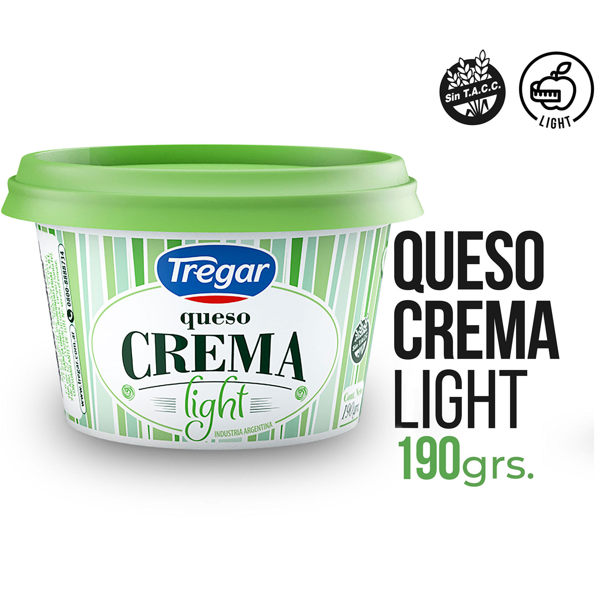 Queso crema Tregar light 190 g.