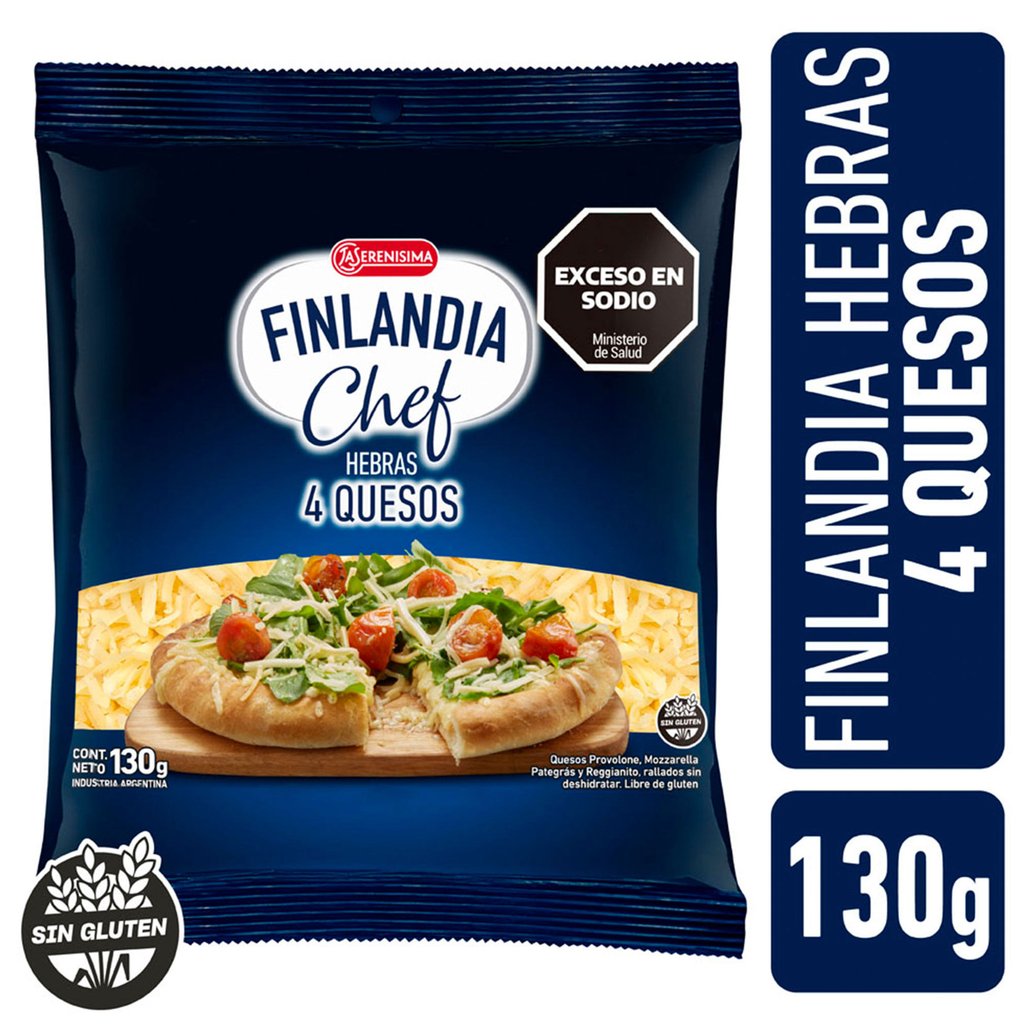 Queso en hebras Finlandia Chef 4 quesos 130 g.