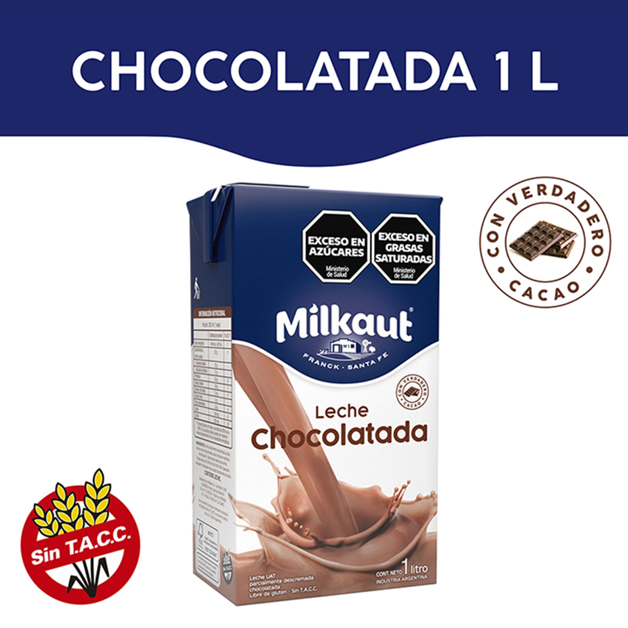 Leche chocolatada UAT Milkaut tetra 1 lt.