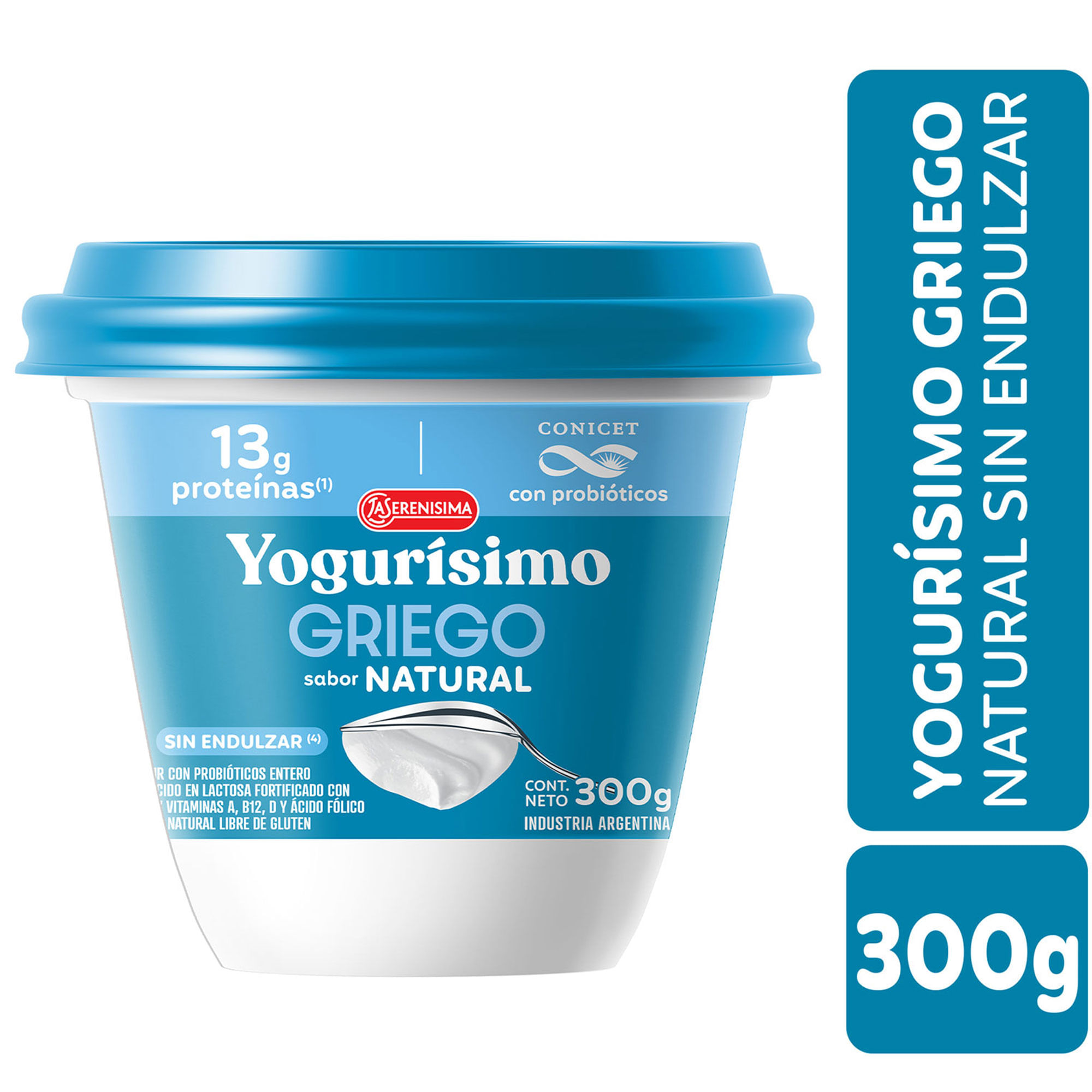 Yogur Griego natural sin endulzar Yogurísimo 300 grs