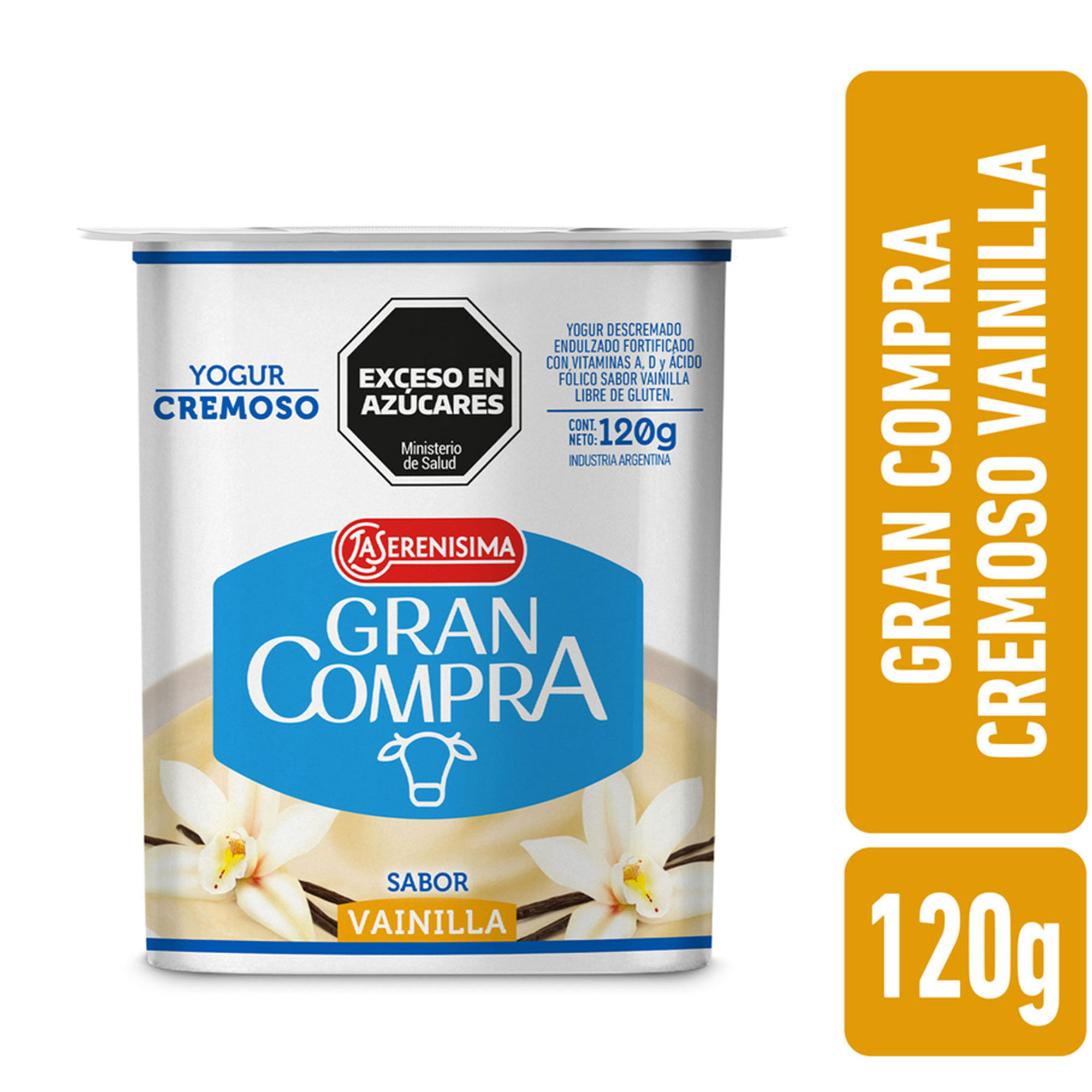 Yogur batido vainilla Gran Compra 120 grs