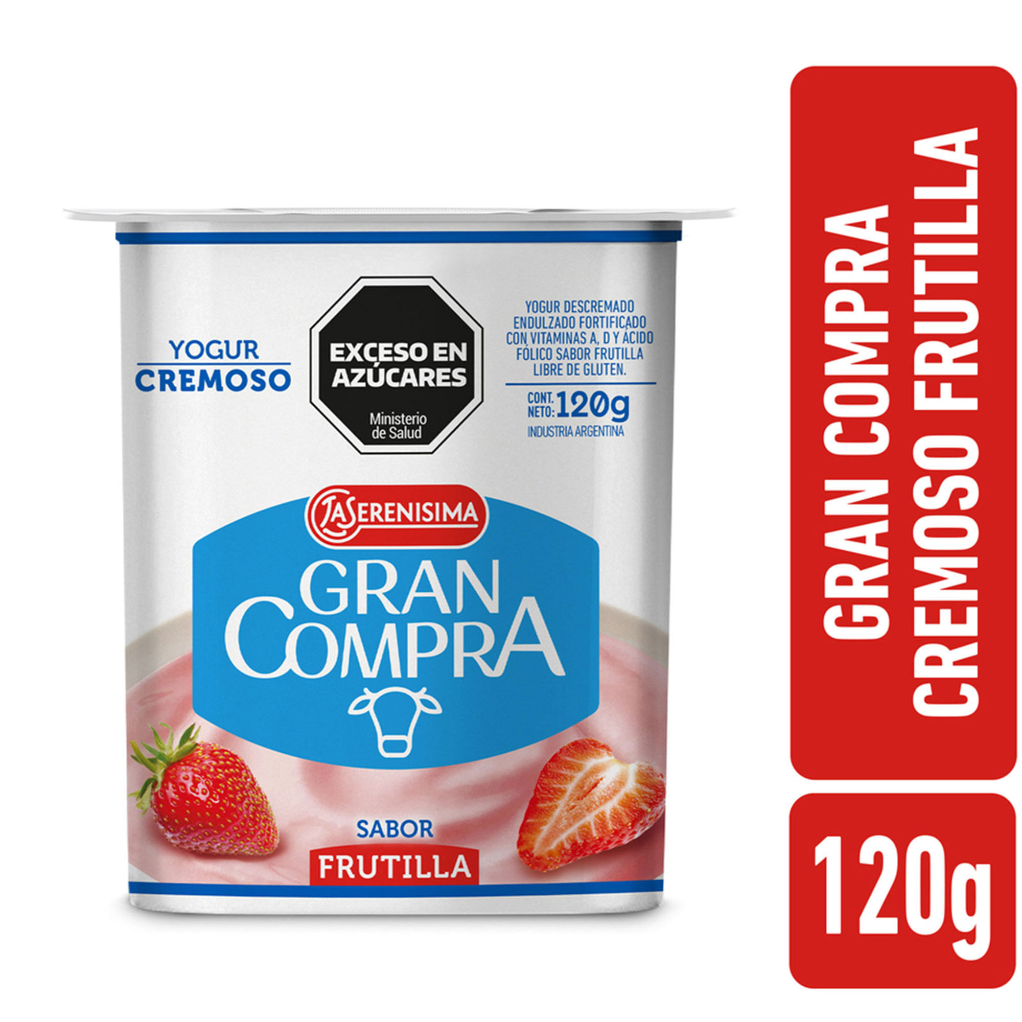 Yogur batido frutilla Gran Compra 120 grs