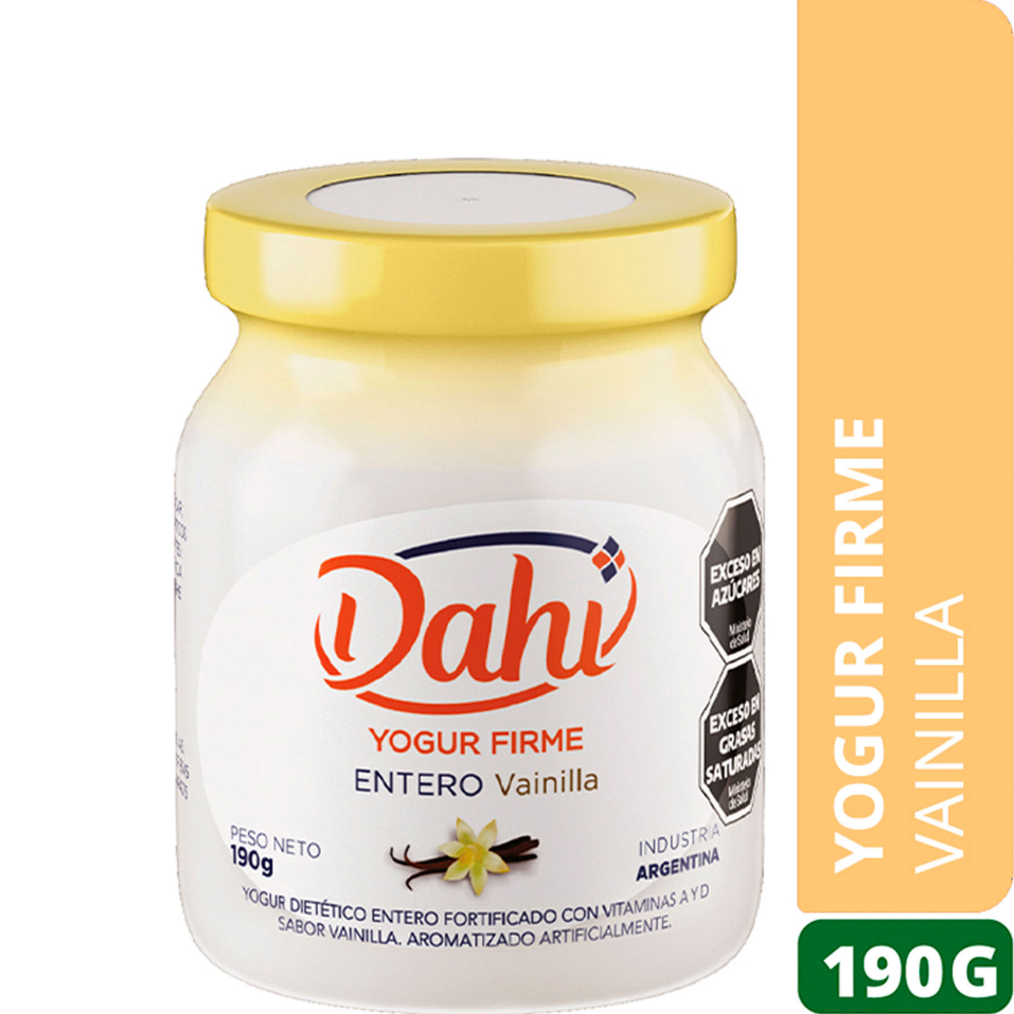 Yogur firme entero Dahi de vainilla en frasco 190 g.